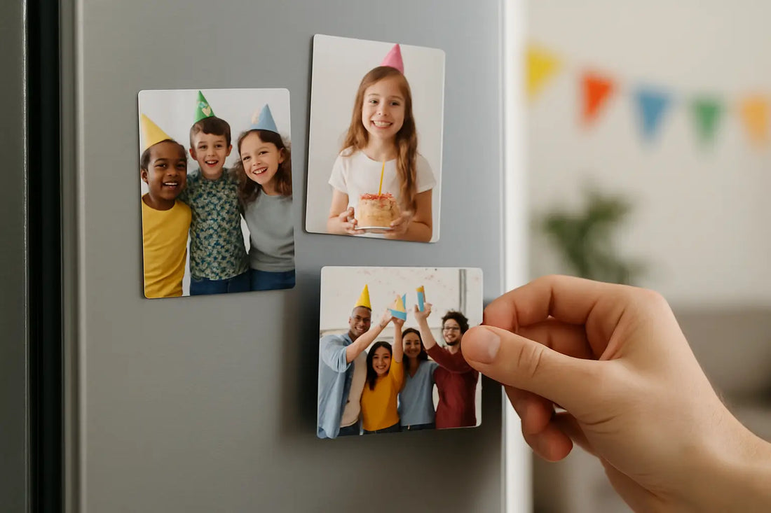 Birthday Party Photo Magnets That Guests Keep