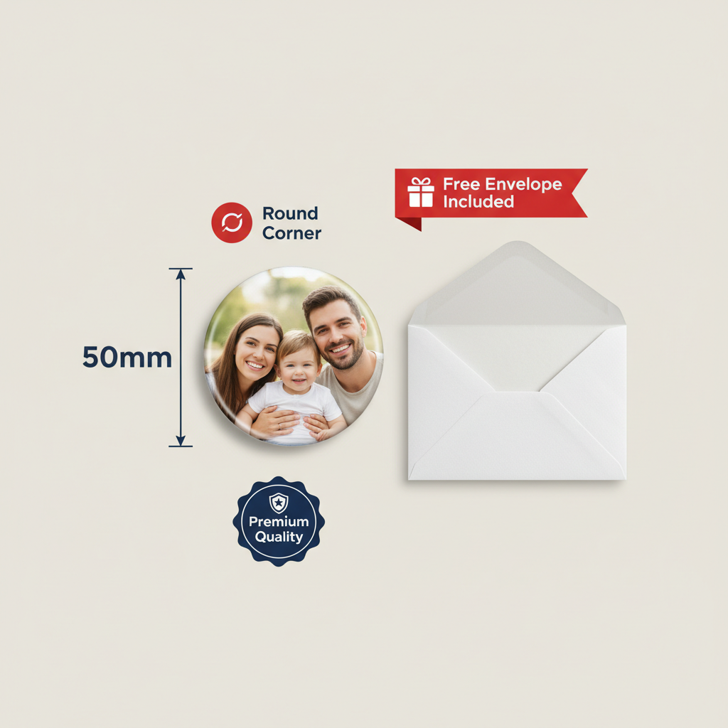 50mm Round Corner Photo Magnet - Variant Image